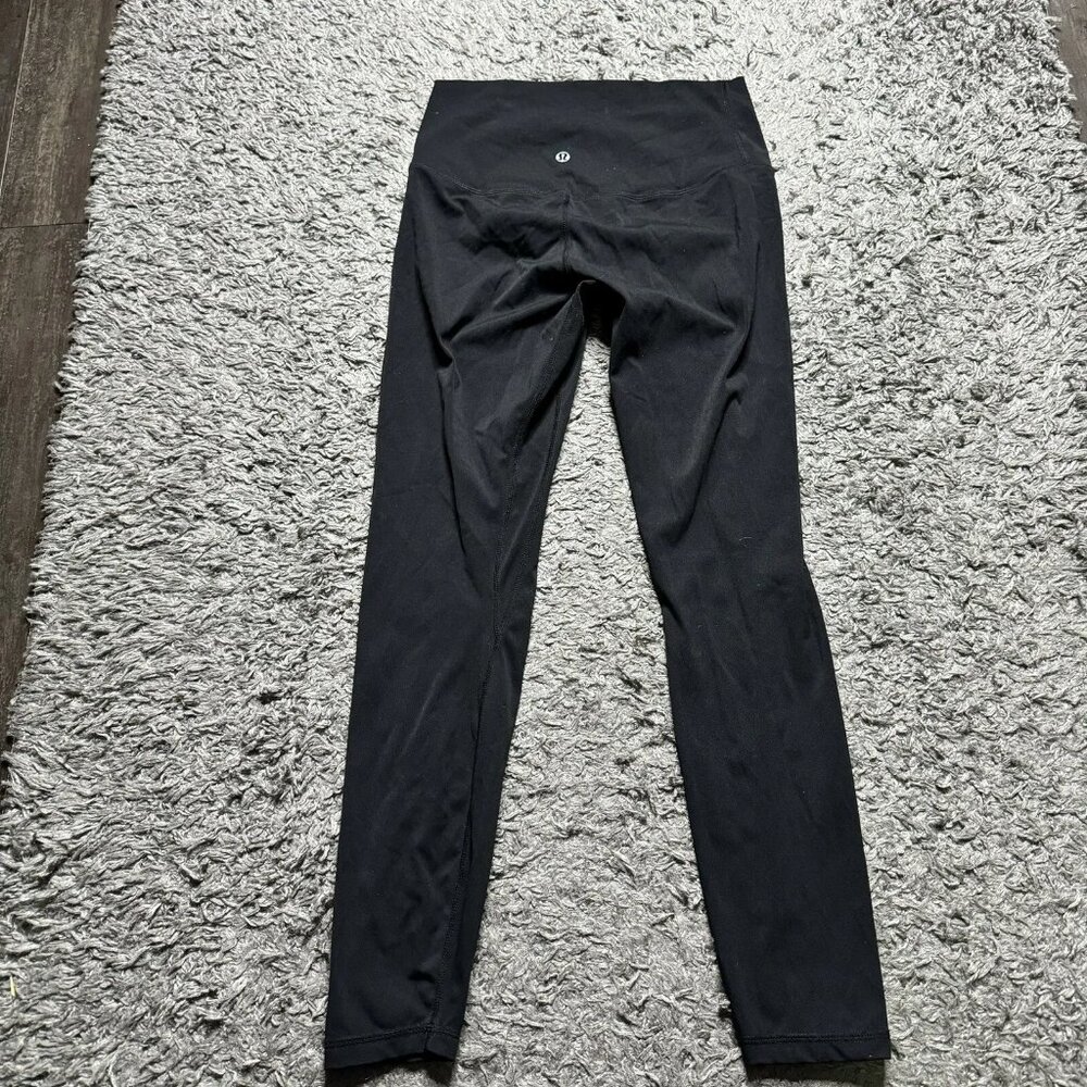 Lululemon Leggings Womens 8 Black Athletic Gym Stretch Logo